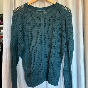 Prana Women's Deep Green Crochet Sweater